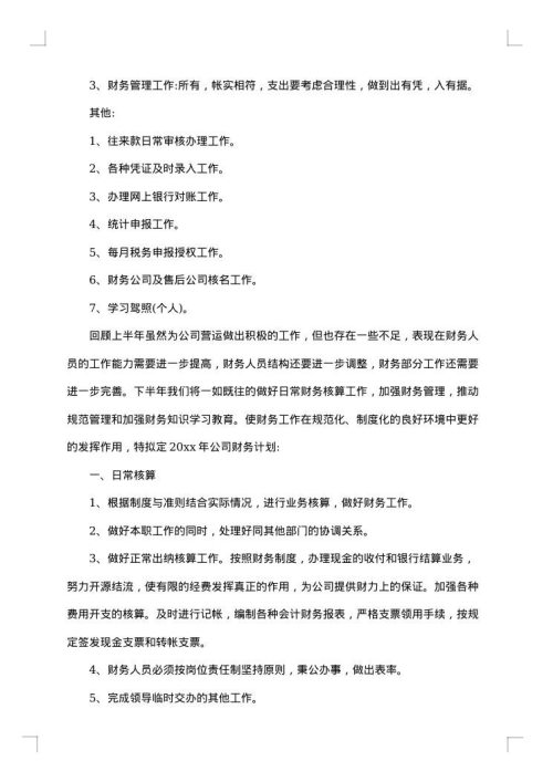 2025年上半年财务部总结及下半年工作计划