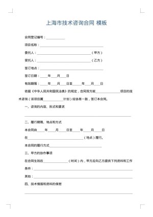 上海市技术咨询合同