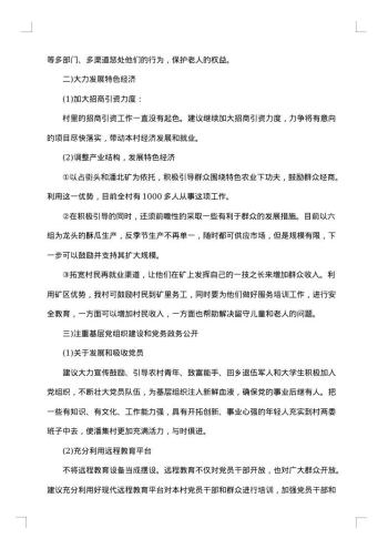 村官调研报告范文