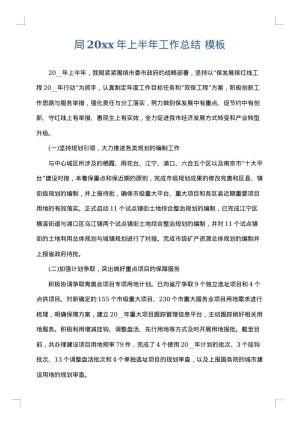 局2025年上半年工作总结