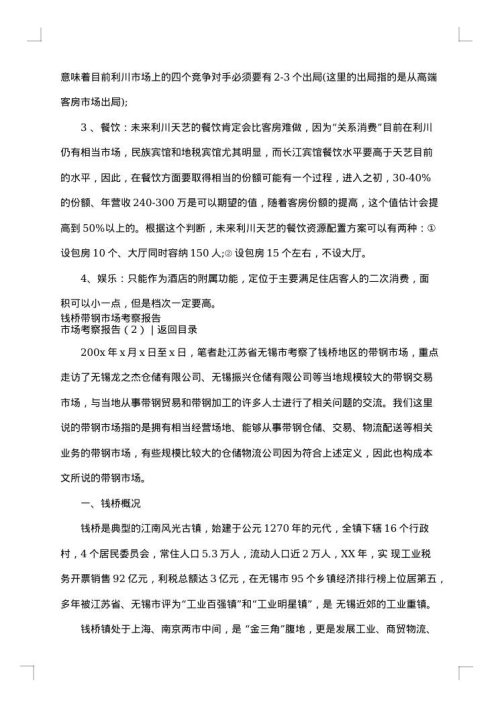 市场考察报告3篇