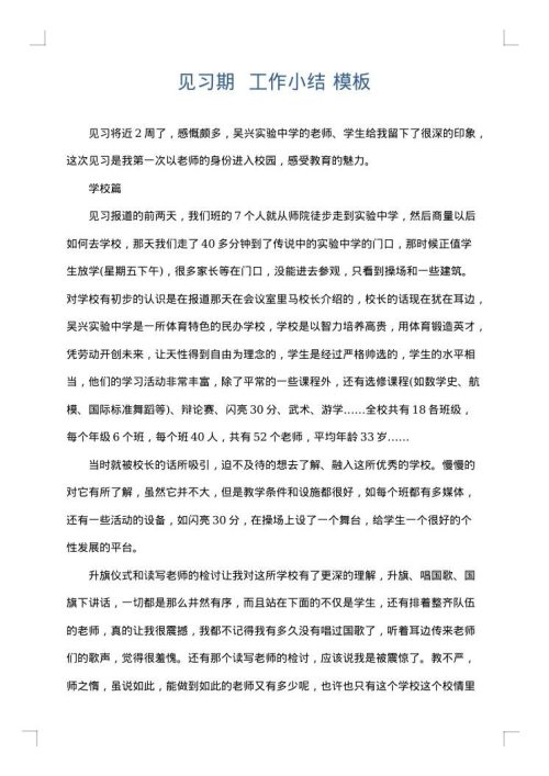 见习期  工作小结