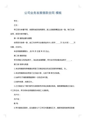 公司业务发展借款合同