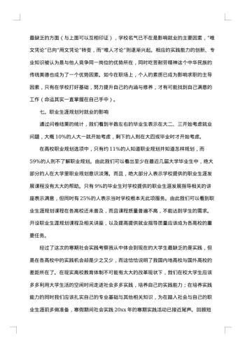 寒假调查报告