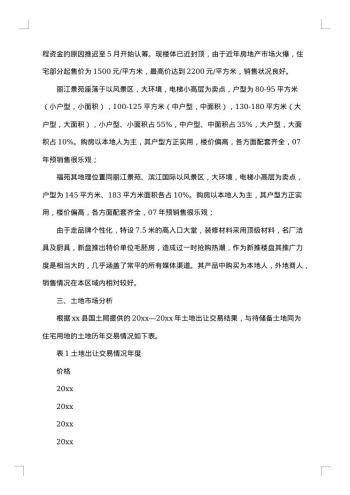 房地产市场调研报告集锦