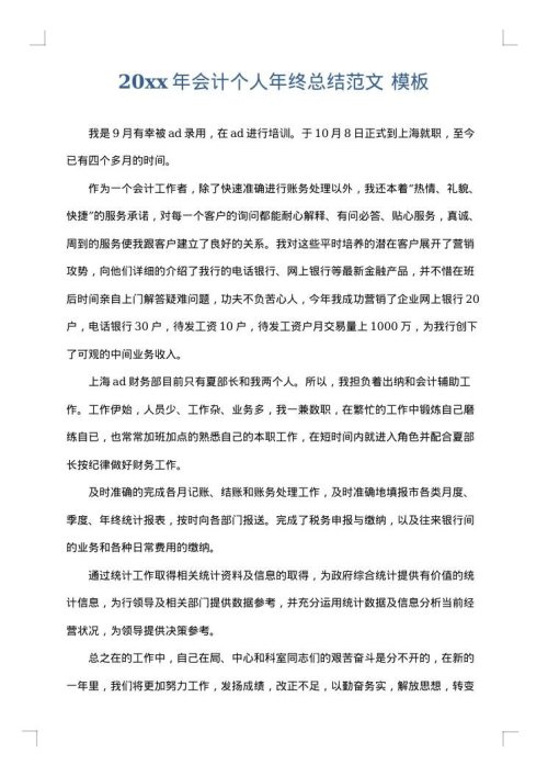 2025年会计个人年终总结范文