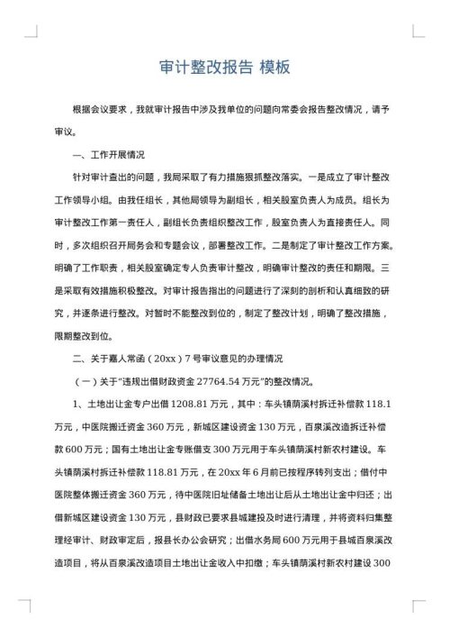 审计整改报告