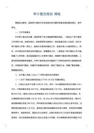 审计整改报告