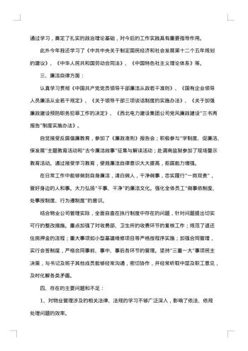 20xx年经理个人述职报告范文