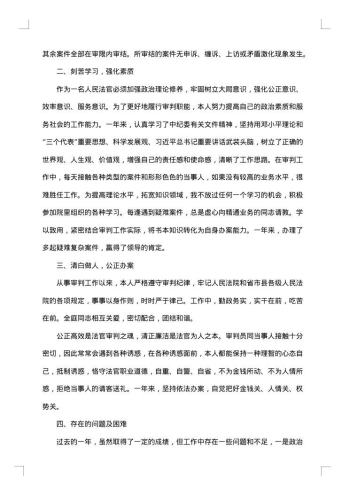 法官个人述职述廉报告
