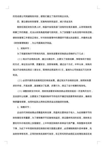 财务主管个人年终工作总结