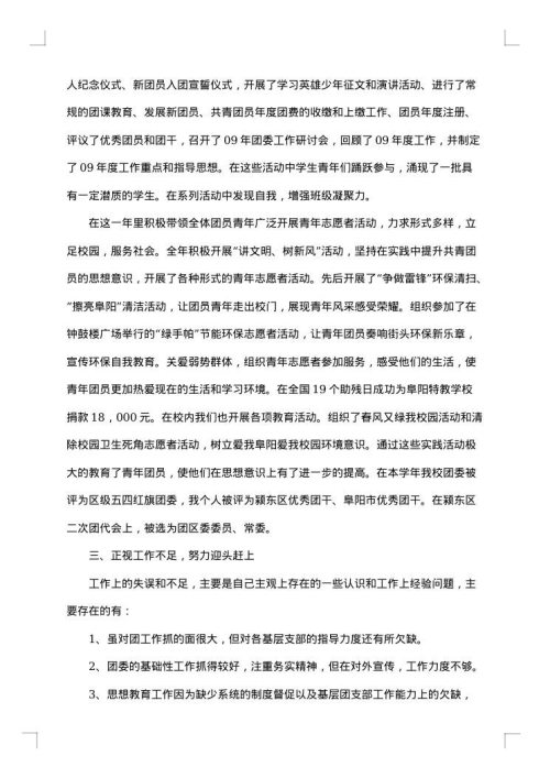 初中团委书记述职报告