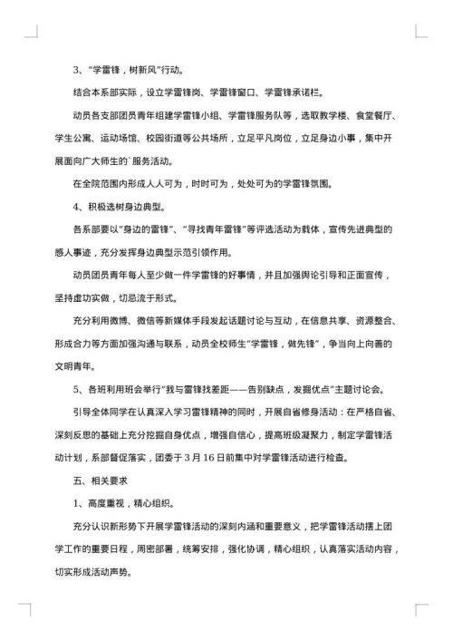 2025年学雷锋活动策划书