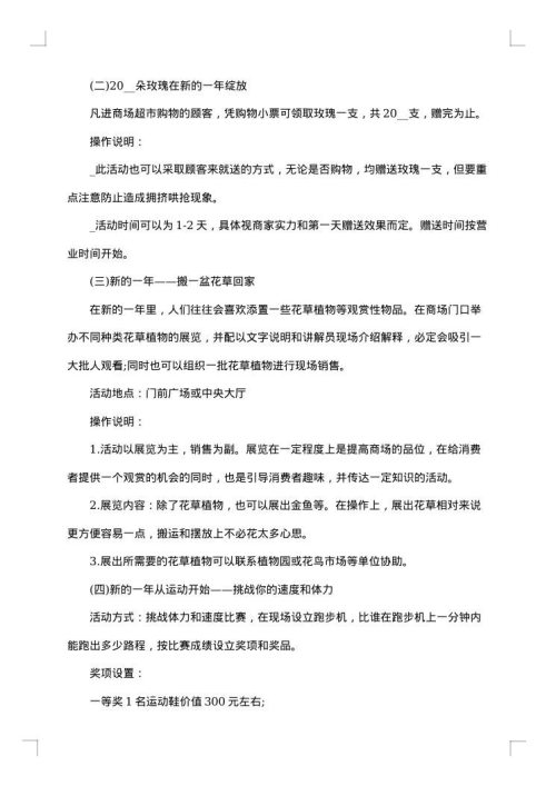 商场元旦促销活动策划方案
