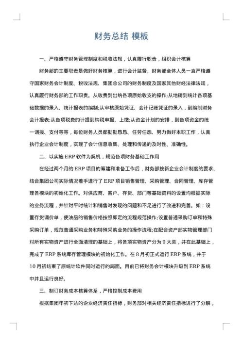 财务总结