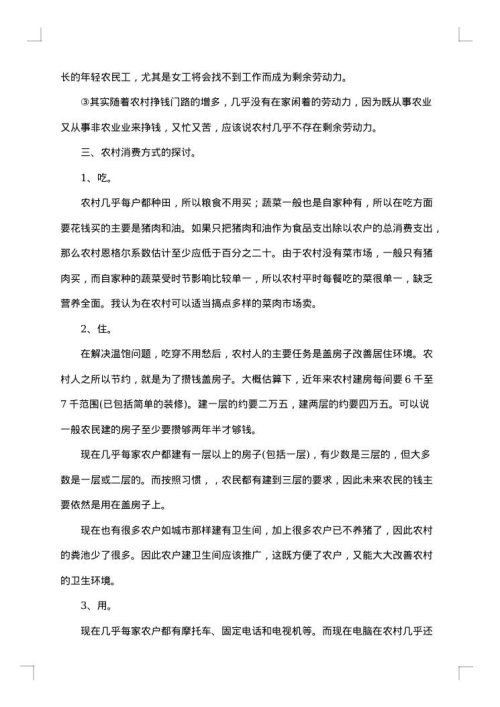 农村社会调查报告范文