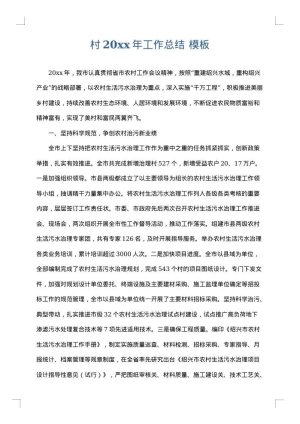 村2025年工作总结