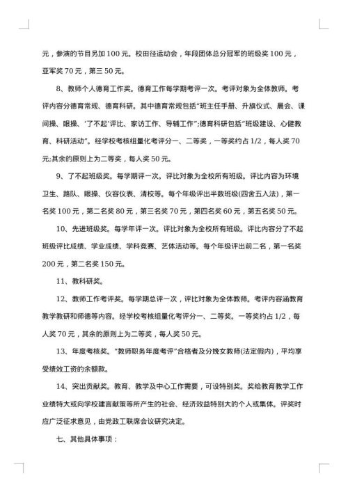 2025年小学绩效工资分配实施方案