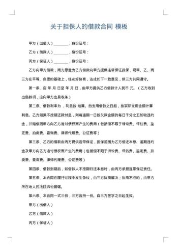 关于担保人的借款合同
