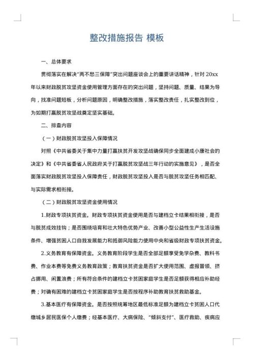 整改措施报告