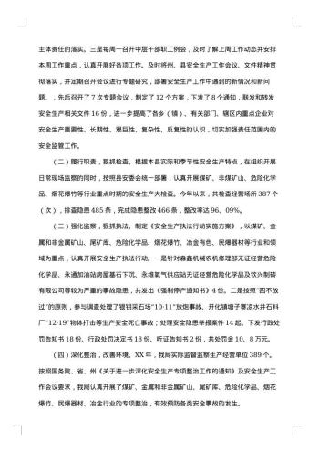 安全生产监督管理局20xx年工作总结