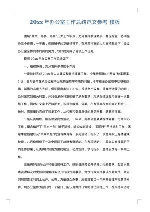 2025年办公室工作总结范文参考