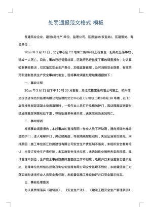 处罚通报范文格式