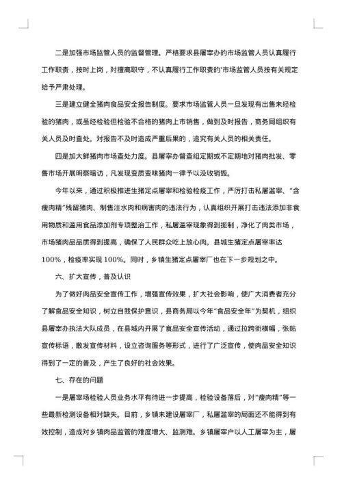 食品安全自查总结报告
