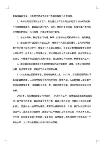 财务20xx年个人工作总结