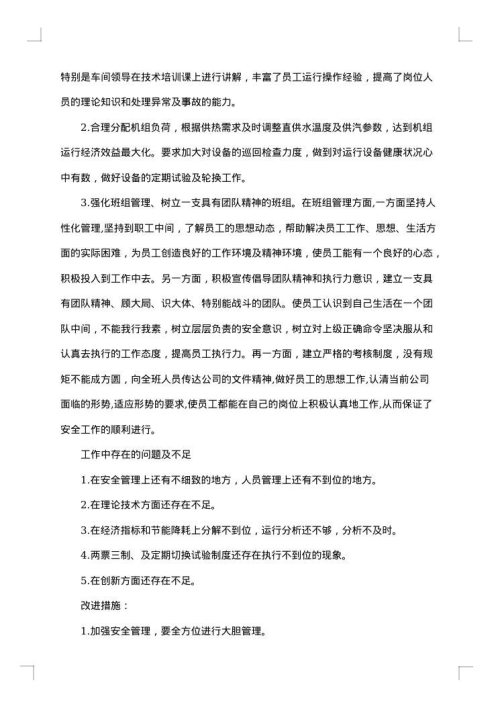 电厂专业技术工作总结