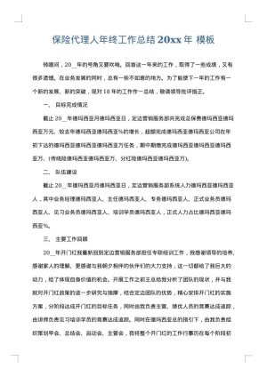 保险代理人年终工作总结2025年