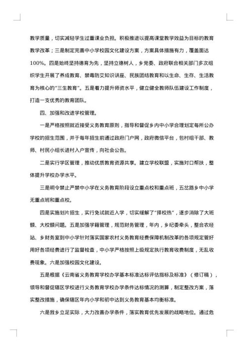 义务教育均衡发展自查报告