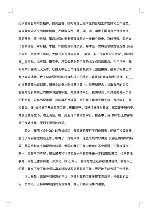 会计专业技术年度工作总结