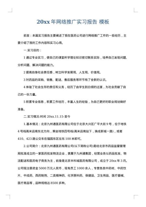 2025年网络推广实习报告