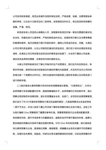 财务人员20xx年工作总结