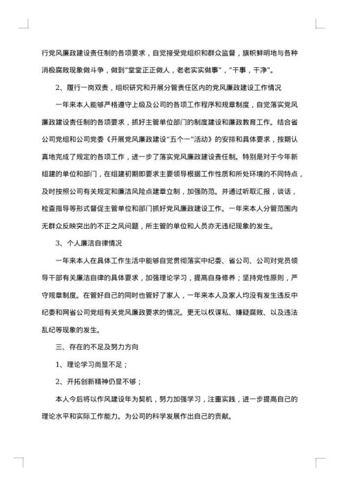 公司副总述职述廉报告