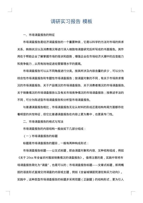 调研实习报告
