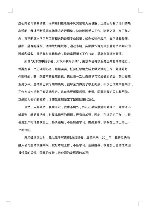 试用期工作总结怎什么写