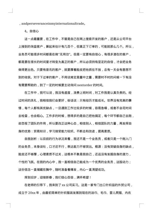 业务员工作总结范文