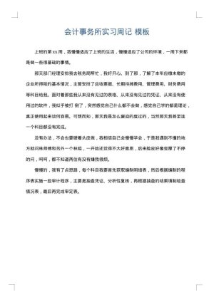 会计事务所实习周记
