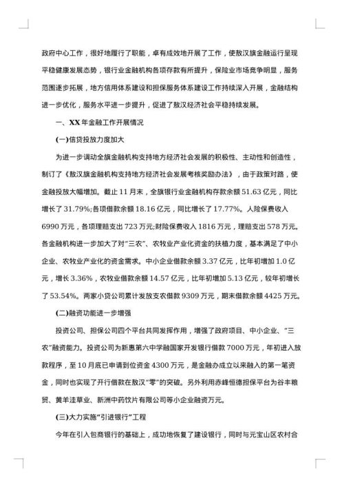 金融办工作总结