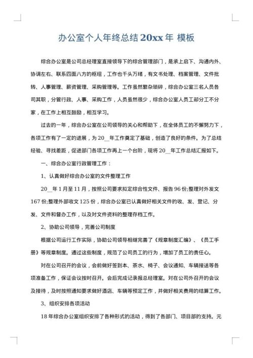 办公室个人年终总结2025年