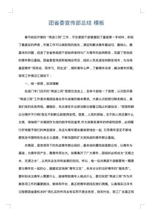 团省委宣传部总结