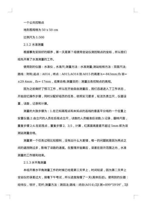 工程测量实习报告2025年