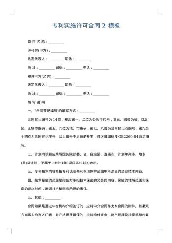 专利实施许可合同2