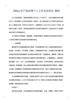 2025年产品经理个人工作总结范文