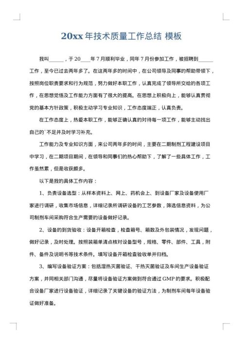2025年技术质量工作总结