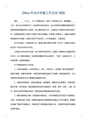 2025年技术质量工作总结
