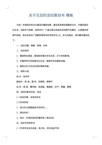 关于元旦的活动策划书