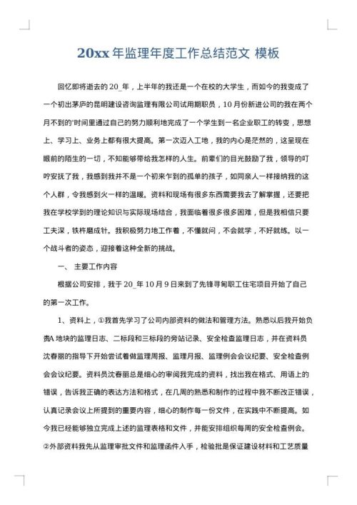 2025年监理年度工作总结范文